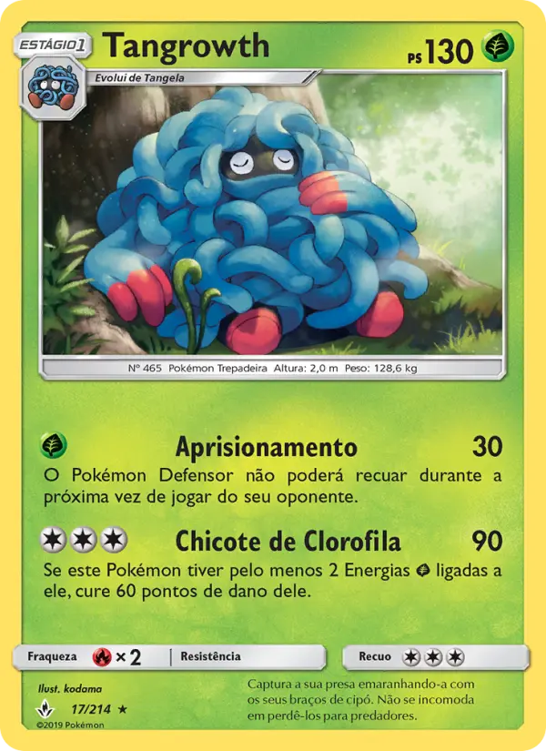 Carta Tangrowth, número 17/214 da coleção Elos Inquebráveis