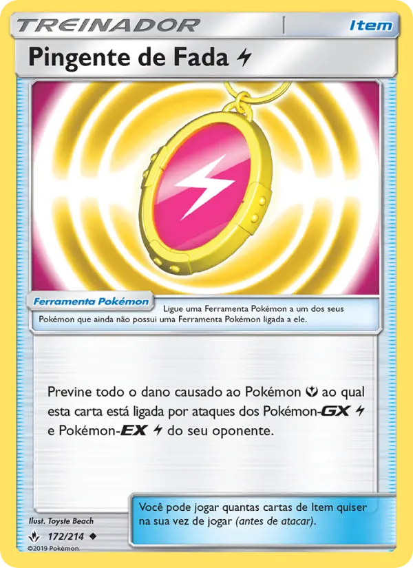 Carta Pingente de Fada Lightning, número 172/214 da coleção Elos Inquebráveis