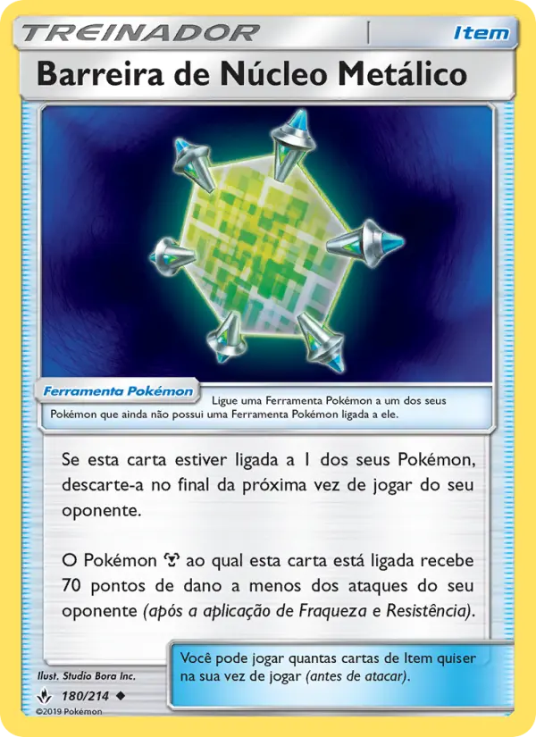 Carta Barreira de Núcleo Metálico, número 180/214 da coleção Elos Inquebráveis