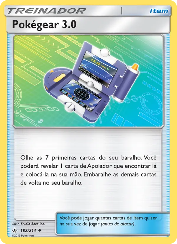 Carta Pokégear 3.0, número 182/214 da coleção Elos Inquebráveis