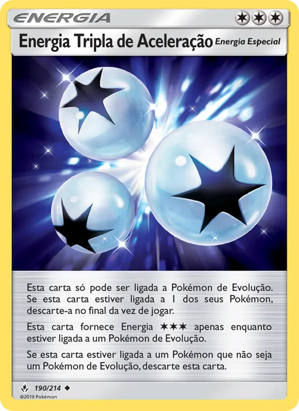 Carta Energia Tripla de Aceleração, número 190/214 da coleção Elos Inquebráveis
