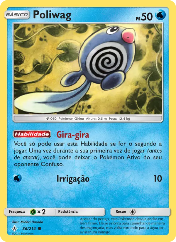 Carta Poliwag, número 36/214 da coleção Elos Inquebráveis