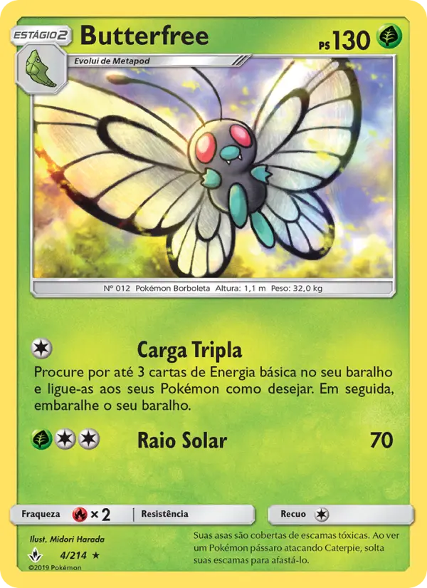 Carta Butterfree, número 4/214 da coleção Elos Inquebráveis