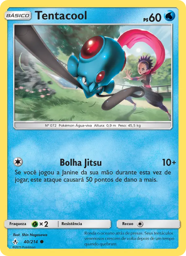 Carta Tentacool, número 40/214 da coleção Elos Inquebráveis