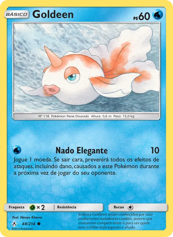 Carta Goldeen, número 48/214 da coleção Elos Inquebráveis