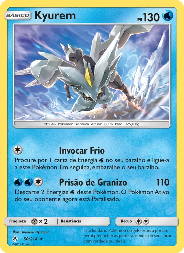 Carta Kyurem, número 50/214 da coleção Elos Inquebráveis