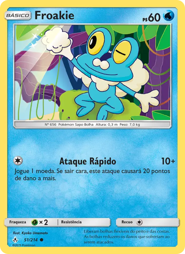 Carta Froakie, número 51/214 da coleção Elos Inquebráveis