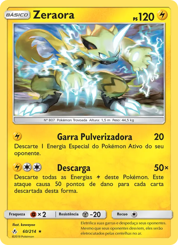 Carta Zeraora, número 60/214 da coleção Elos Inquebráveis