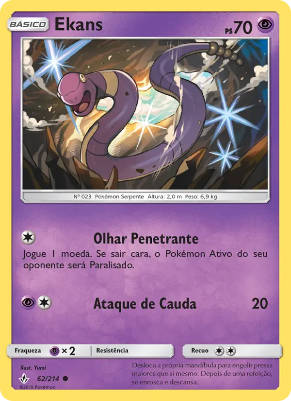 Carta Ekans, número 62/214 da coleção Elos Inquebráveis