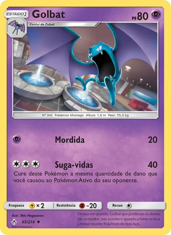 Carta Golbat, número 65/214 da coleção Elos Inquebráveis