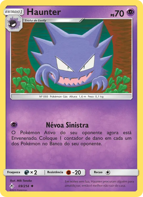 Carta Haunter, número 69/214 da coleção Elos Inquebráveis