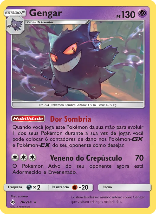 Carta Gengar, número 70/214 da coleção Elos Inquebráveis
