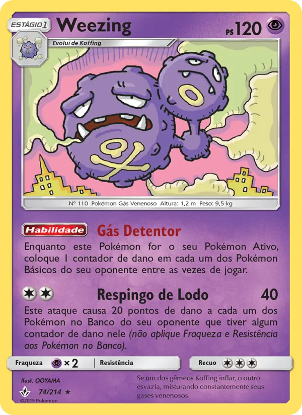 Carta Weezing, número 74/214 da coleção Elos Inquebráveis