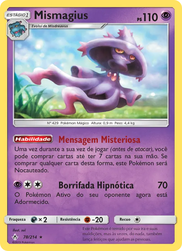 Carta Mismagius, número 78/214 da coleção Elos Inquebráveis