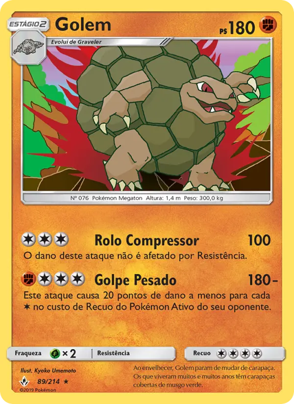 Carta Golem, número 89/214 da coleção Elos Inquebráveis