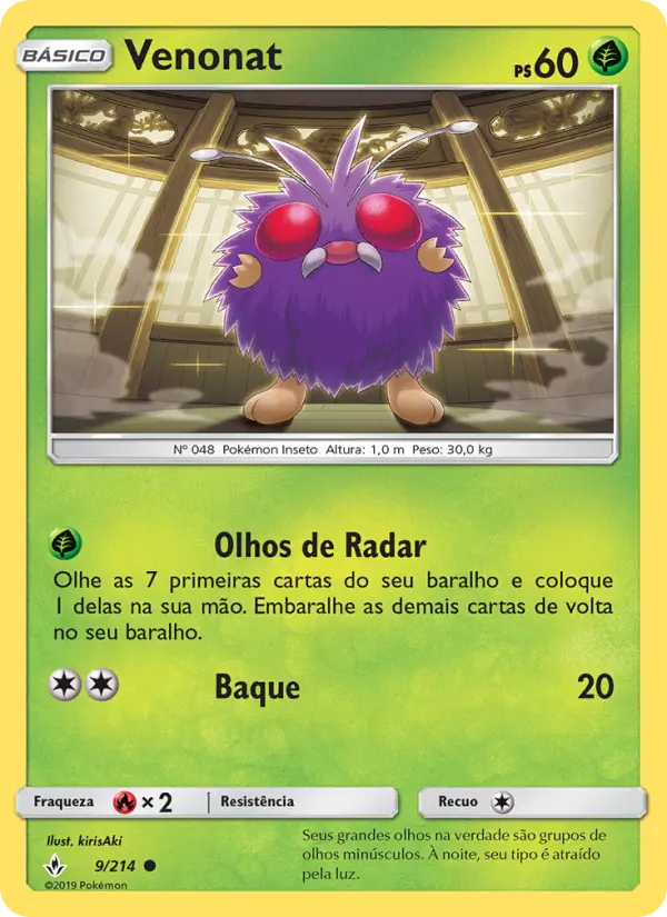 Carta Venonat, número 9/214 da coleção Elos Inquebráveis
