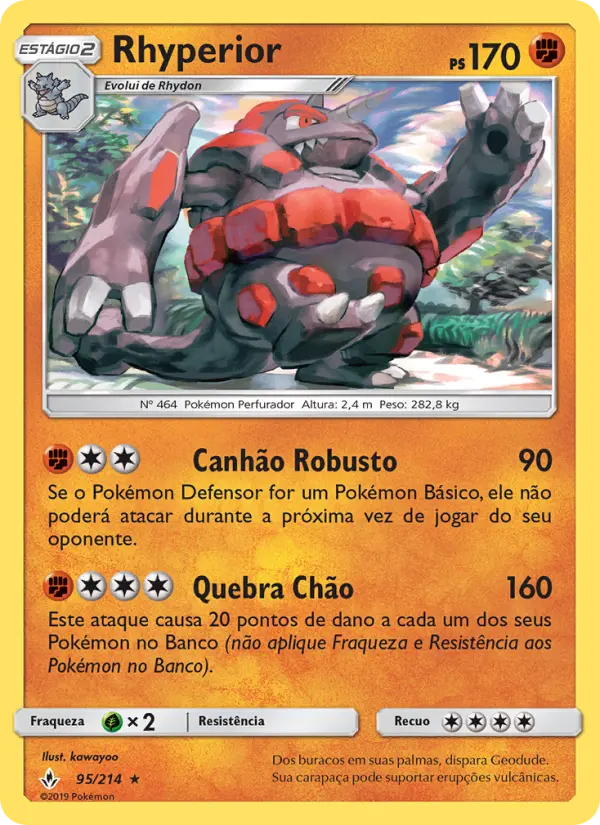 Carta Rhyperior, número 95/214 da coleção Elos Inquebráveis