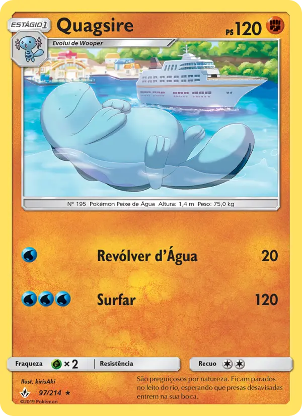 Carta Quagsire, número 97/214 da coleção Elos Inquebráveis