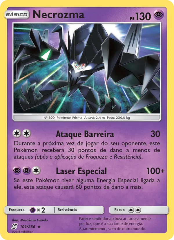 Carta Necrozma, número 101/236 da coleção Sintonia Mental 