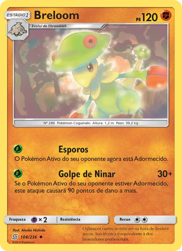 Carta Breloom, número 108/236 da coleção Sintonia Mental