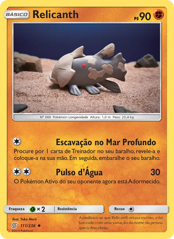 Carta Relicanth, número 111/236 da coleção Sintonia Mental