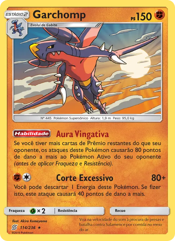 Carta Garchomp, número 114/236 da coleção Sintonia Mental