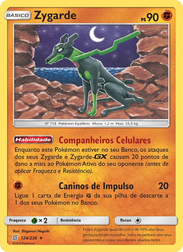 Carta Zygarde, número 124/236 da coleção Sintonia Mental