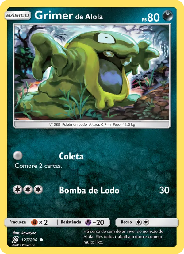 Carta Grimer de Alola, número 127/236 da coleção Sintonia Mental