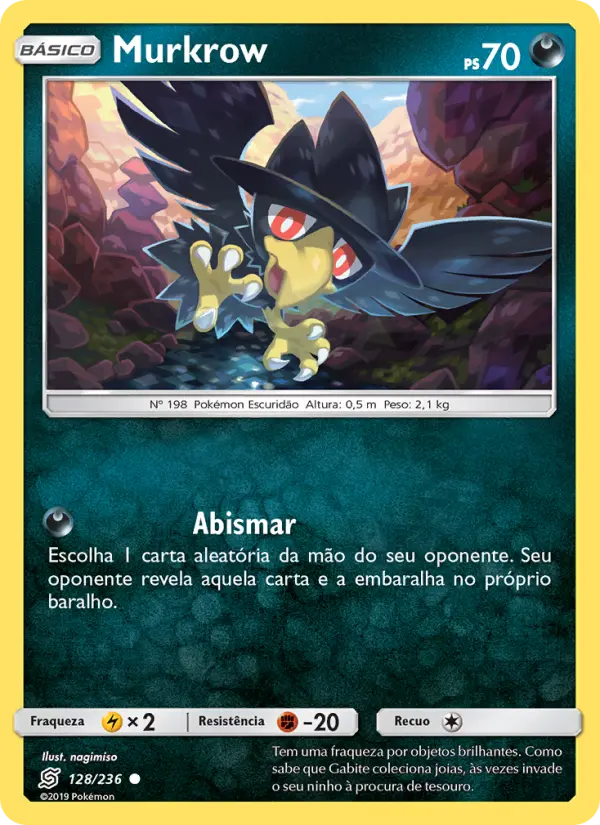 Carta Murkrow, número 128/236 da coleção Sintonia Mental