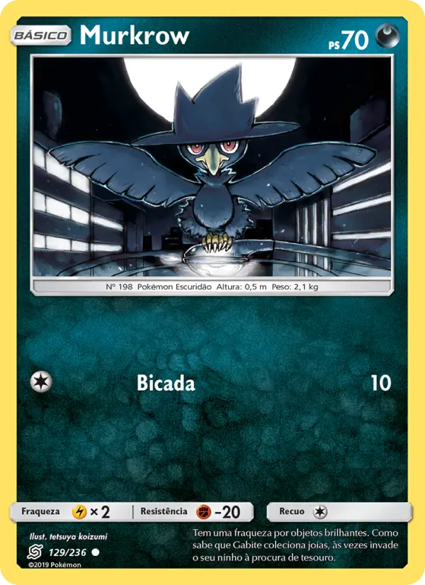 Carta Murkrow, número 129/236 da coleção Sintonia Mental