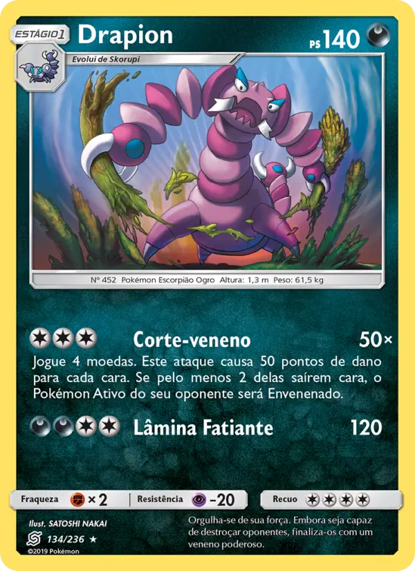 Carta Drapion, número 134/236 da coleção Sintonia Mental 