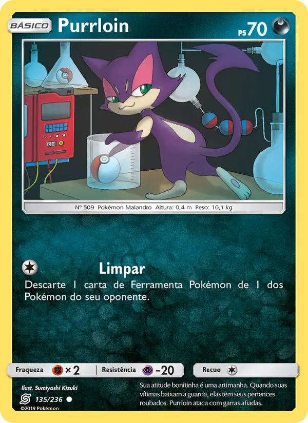 Carta Purrloin, número 135/236 da coleção Sintonia Mental 