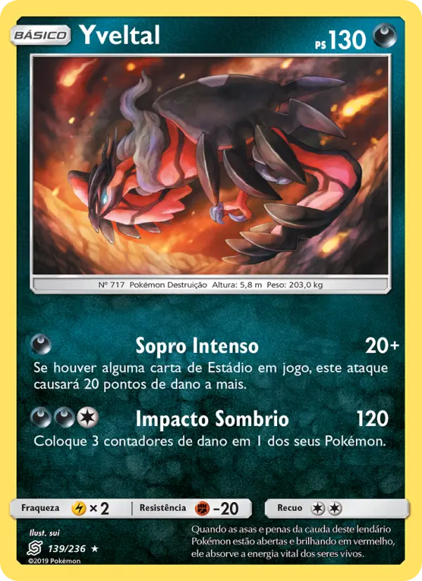 Carta Yveltal, número 139/236 da coleção Sintonia Mental