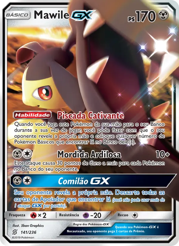 Carta Mawile GX, número 141/236 da coleção Sintonia Mental