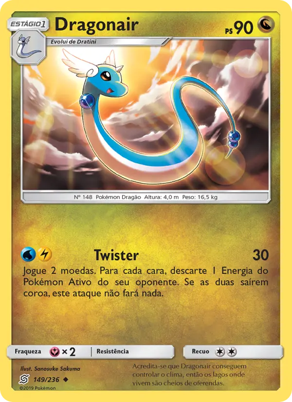 Carta Dragonair, número 149/236 da coleção Sintonia Mental 