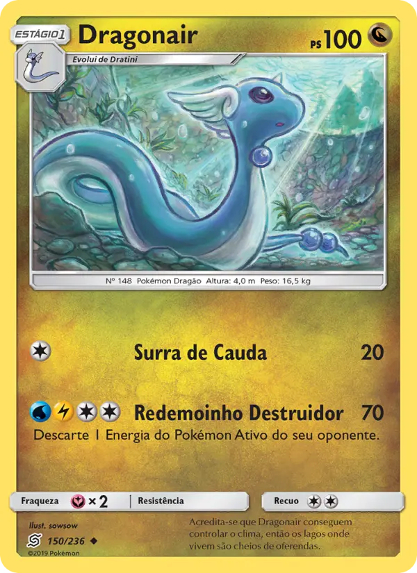Carta Dragonair, número 150/236 da coleção Sintonia Mental