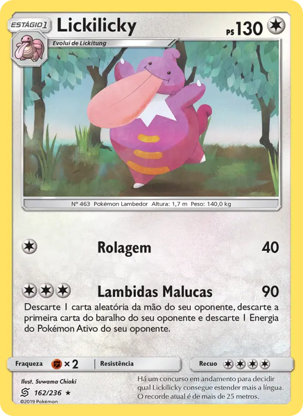 Carta Lickilicky, número 162/236 da coleção Sintonia Mental