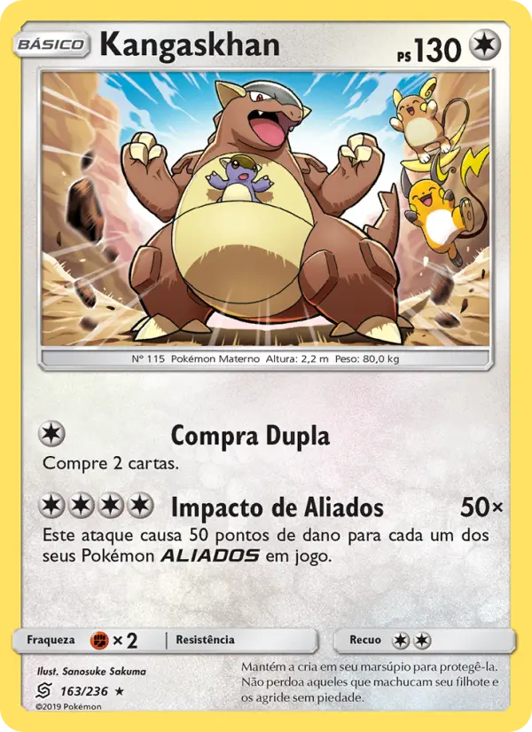 Carta Kangaskhan, número 163/236 da coleção Sintonia Mental