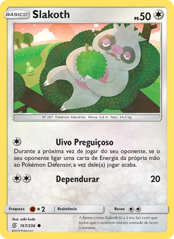 Carta Slakoth, número 167/236 da coleção Sintonia Mental