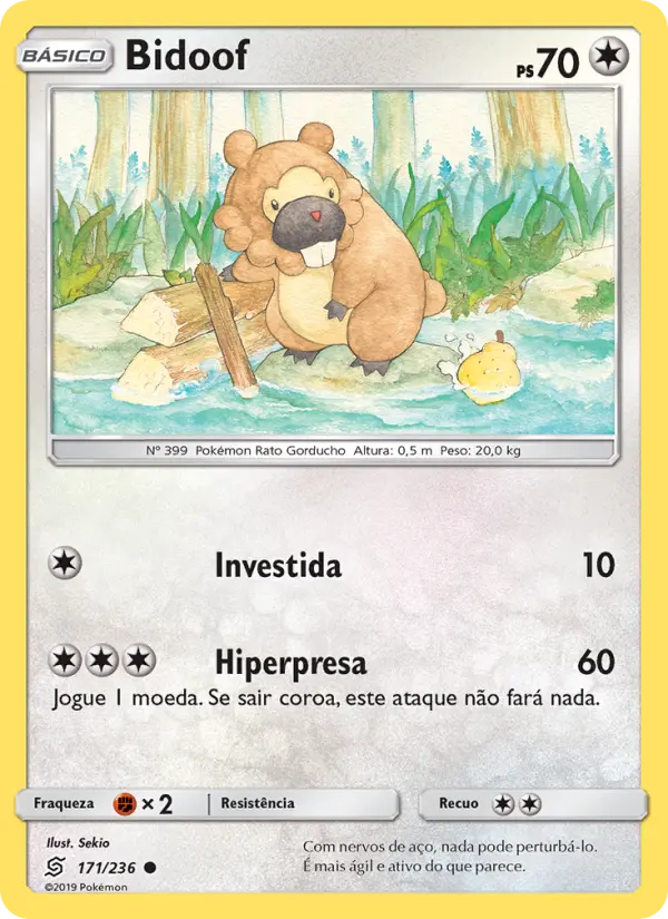 Carta Bidoof, número 171/236 da coleção Sintonia Mental