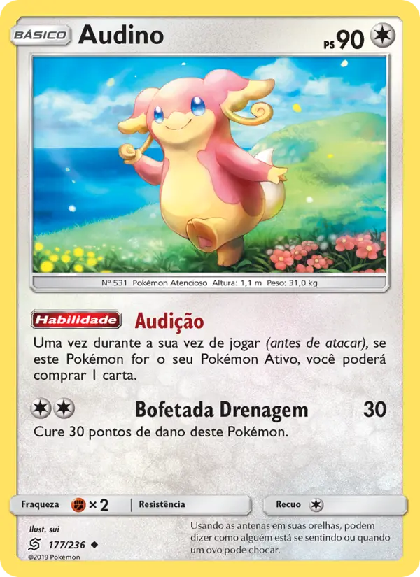 Carta Audino, número 177/236 da coleção Sintonia Mental