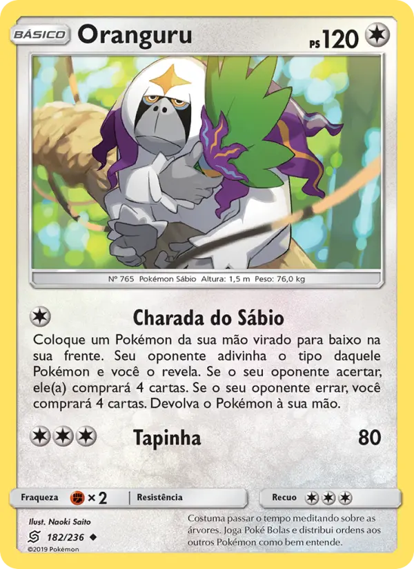 Carta Oranguru, número 182/236 da coleção Sintonia Mental