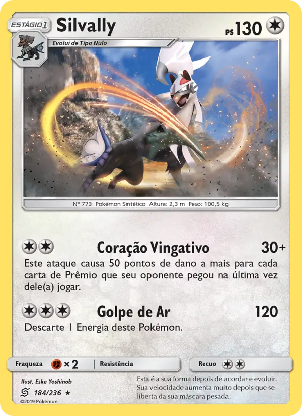 Carta Silvally, número 184/236 da coleção Sintonia Mental