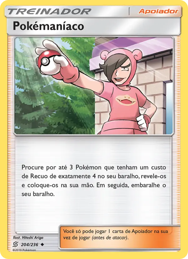 Carta Pokémaníaco, número 204/236 da coleção Sintonia Mental