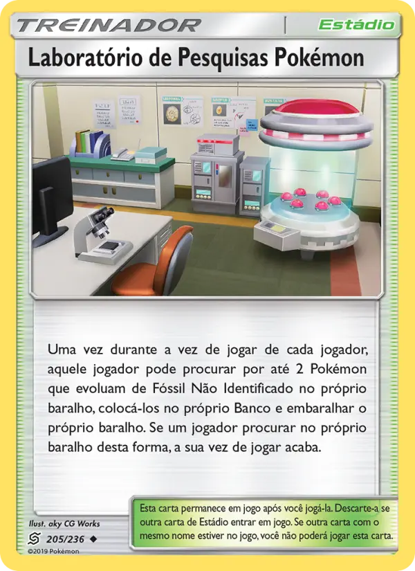 Carta Laboratório de Pesquisas Pokémon, número 205/236 da coleção Sintonia Mental 