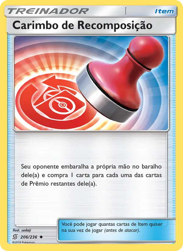 Carta Carimbo de Recomposição, número 206/236 da coleção Sintonia Mental