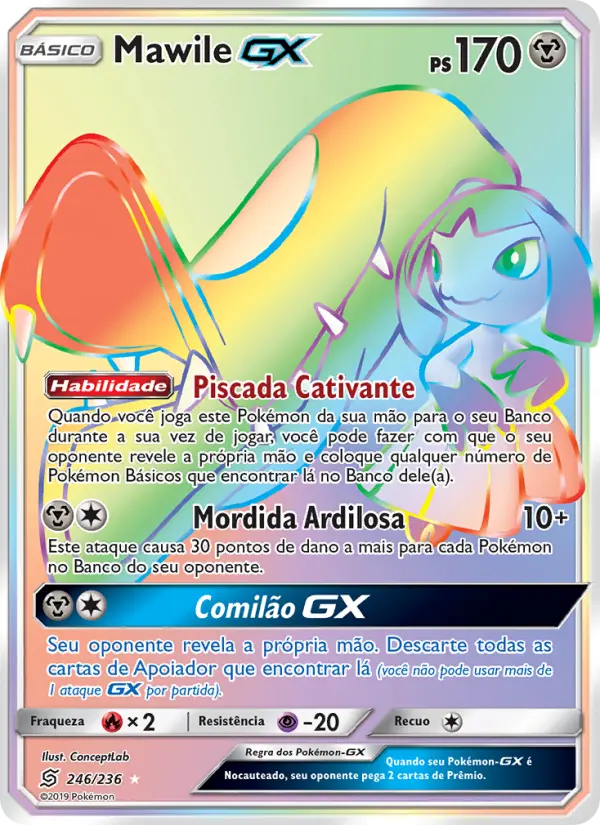 Carta Mawile GX, número 246/236 da coleção Sintonia Mental