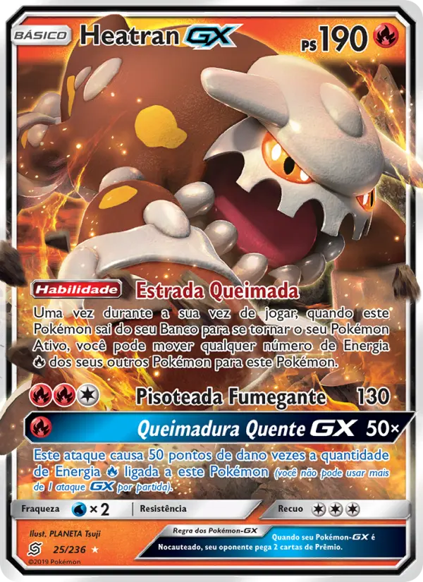 Carta Heatran GX, número 25/236 da coleção Sintonia Mental