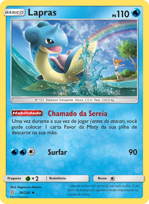 Carta Lapras, número 36/236 da coleção Sintonia Mental 