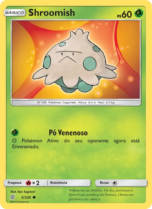 Carta Shroomish, número 5/236 da coleção Sintonia Mental 
